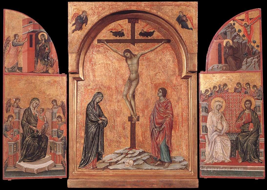 Triptych 2 Sienese School Duccio Oil Paintings